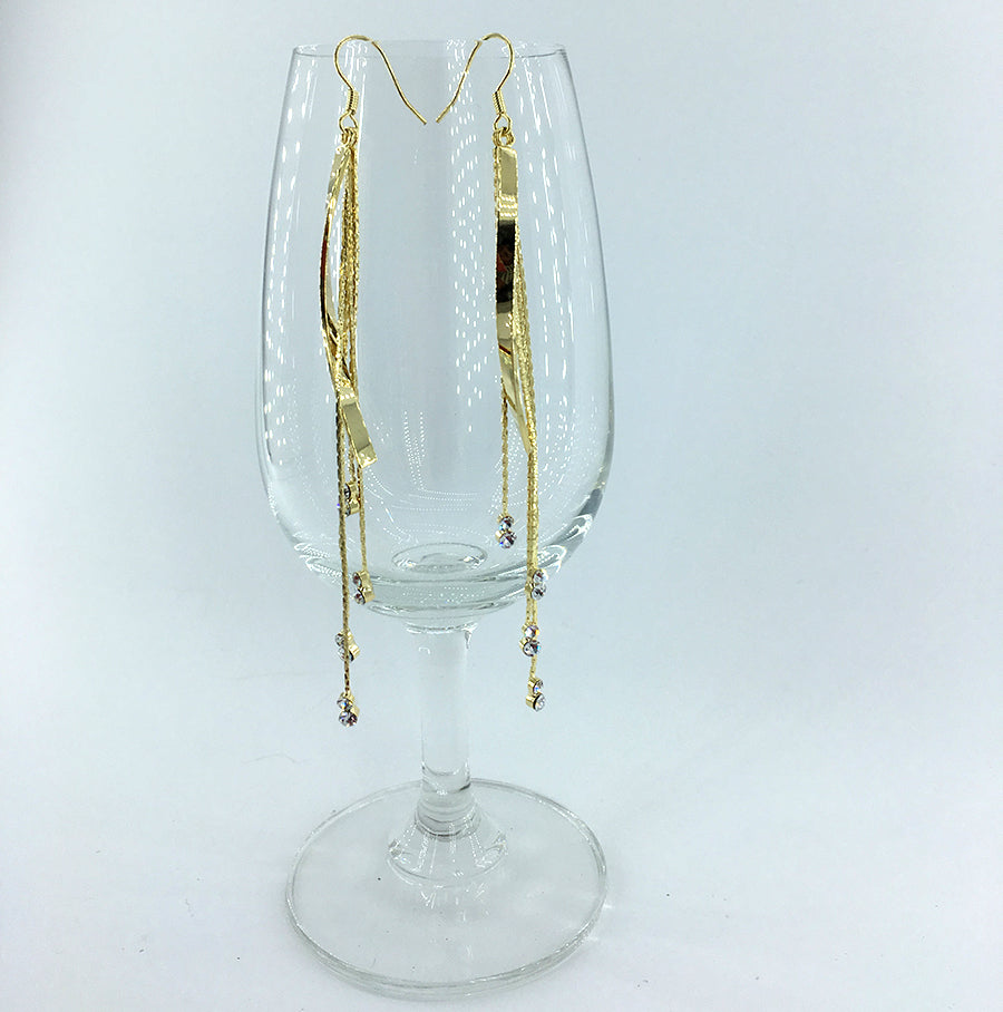 frenelle jewellery earrings tassels gold crystal