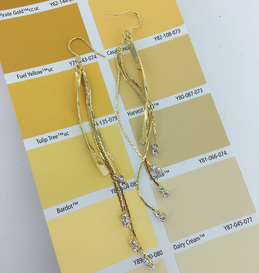 frenelle jewellery earrings tassels gold crystal