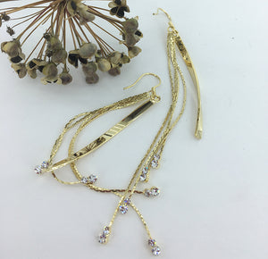 frenelle jewellery earrings tassels gold crystal