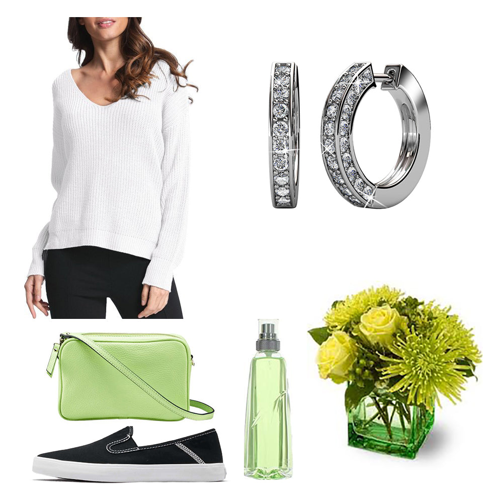 Frenelle Jewellery Silver crystal huggie earrings 