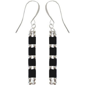 silver black NZ drop dangle earrings