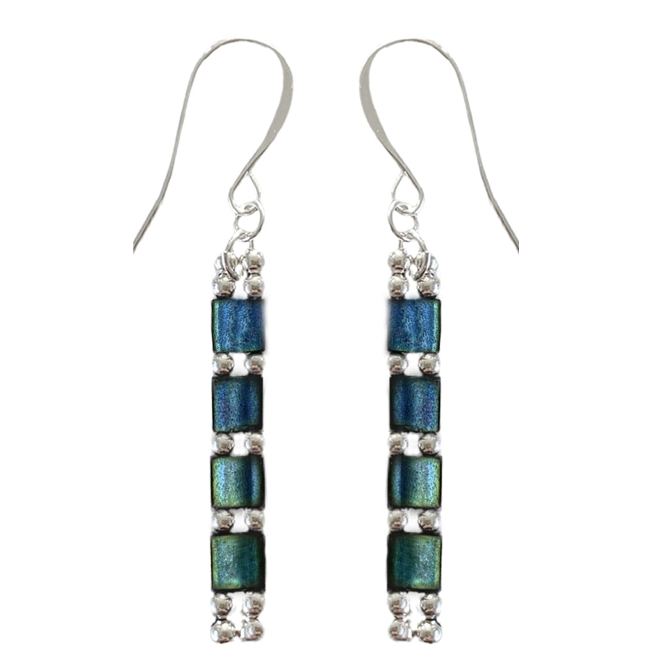 tropez tila bead earrings silver