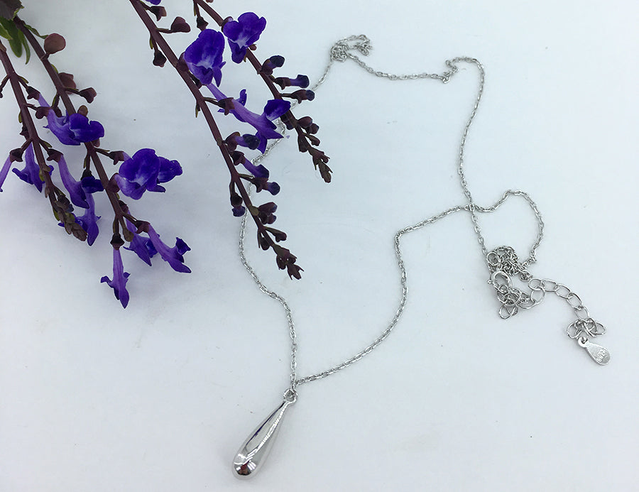 silver necklace teardrop waterdrop
