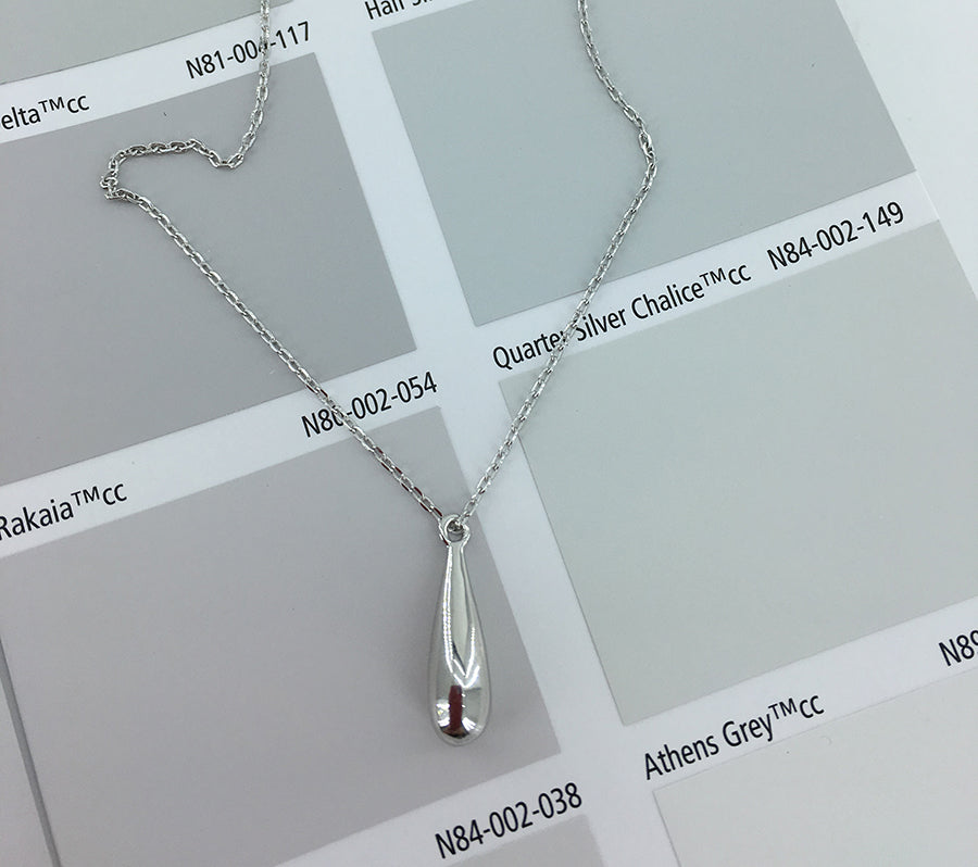 silver necklace teardrop waterdrop