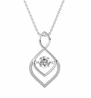 silver necklace pendant crystal for women