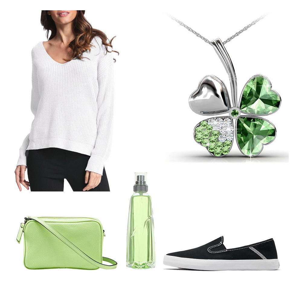 shamrock four leaf lucky clover necklace