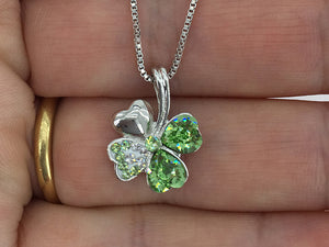shamrock four leaf lucky clover necklace