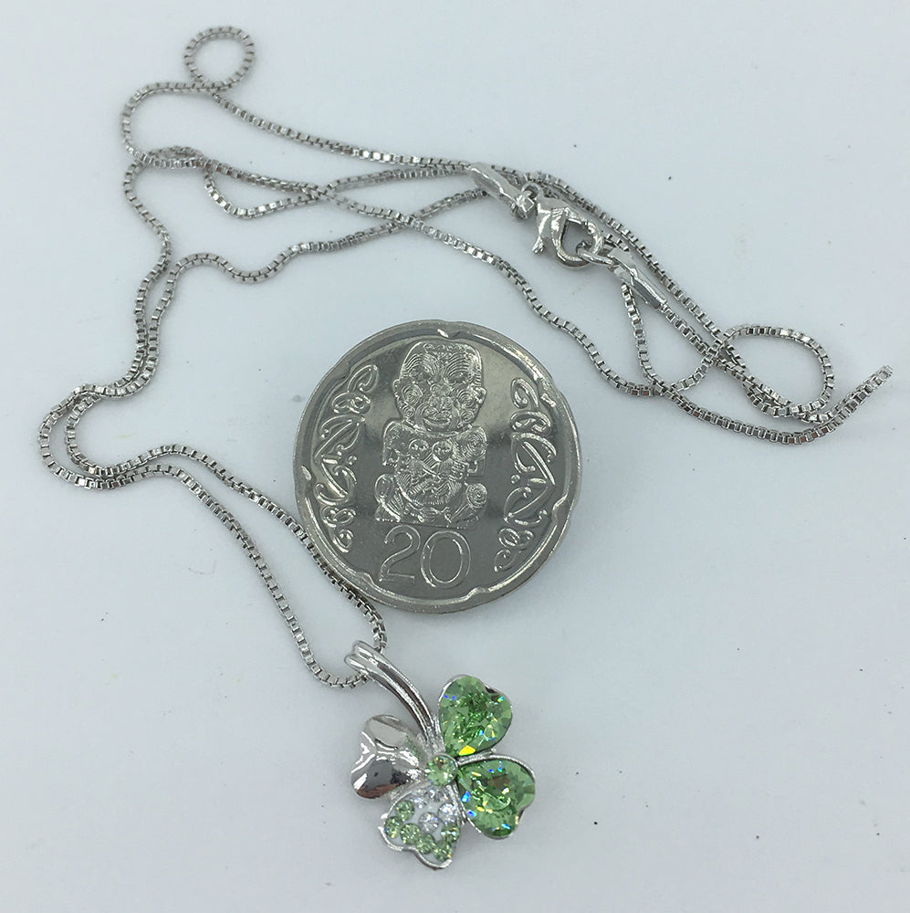 shamrock four leaf lucky clover necklace