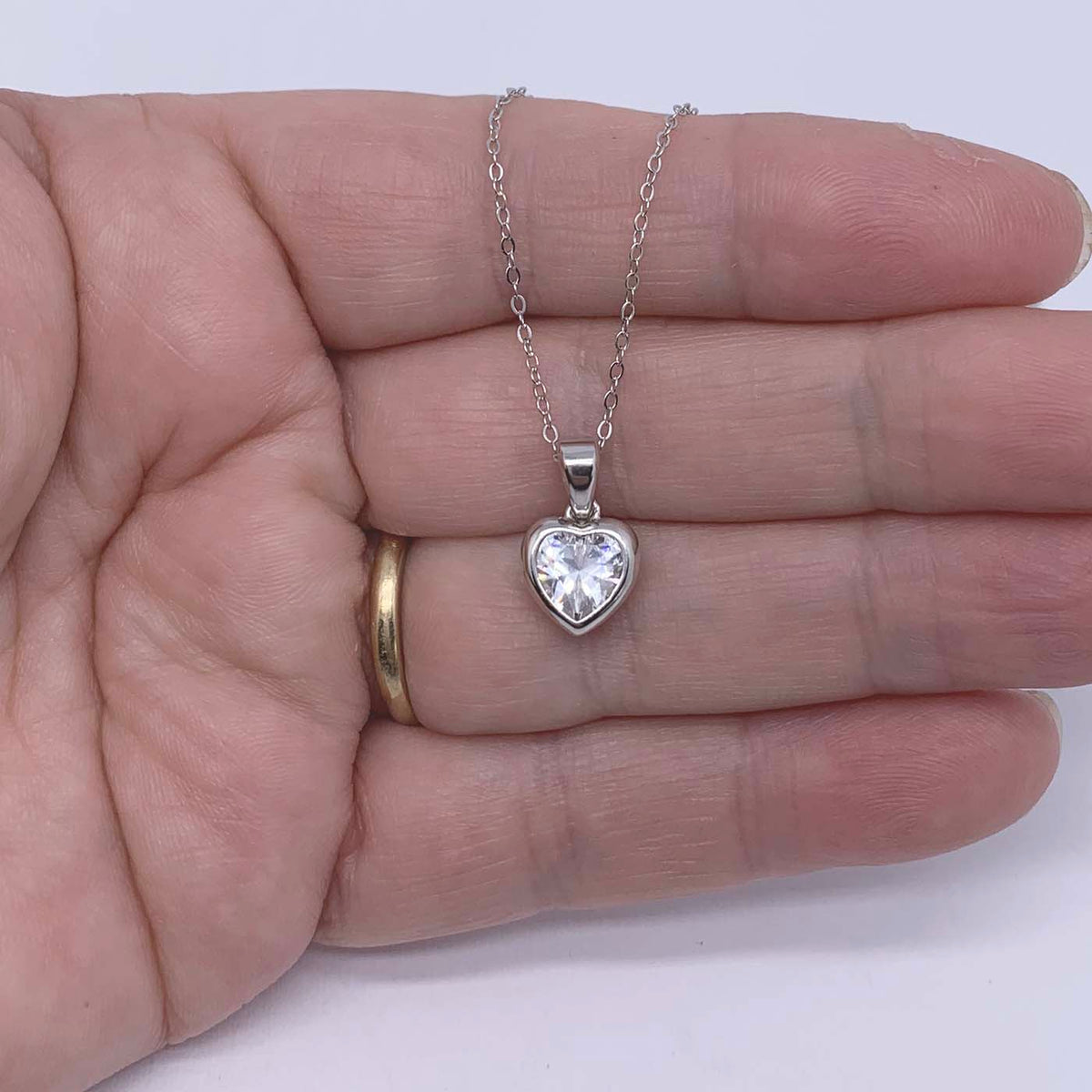 silver heart necklace