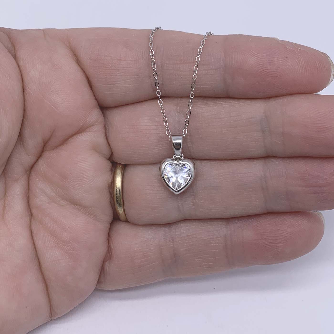 silver heart necklace