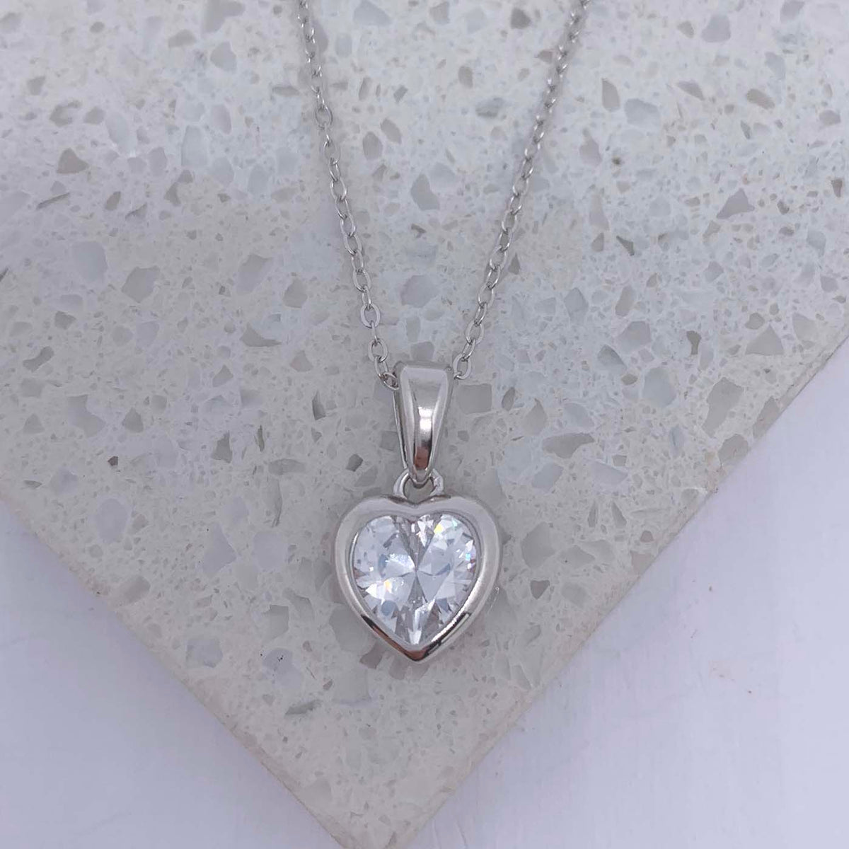 silver heart necklace frenelle