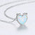 silver heart necklace white opal