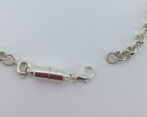 silver magnetic clasp necklace bracelet