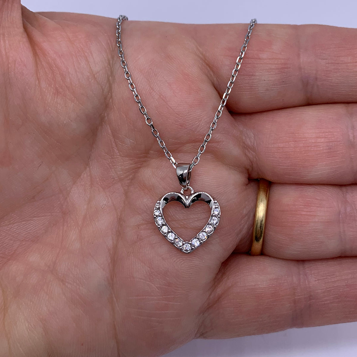 frenelle jewellery necklace heart crystal silver