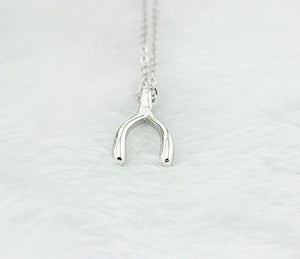 sterling silver wishbone pendant necklace frenelle