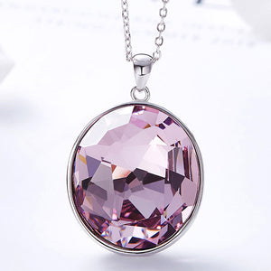frenelle jewellery necklace crystal pink red silver