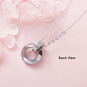 crystal coloured silver pendant necklace women jewellery