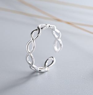 silver adjustable ring frenelle