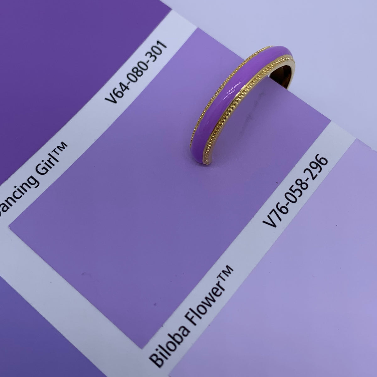 gold enamel stacking ring green for women