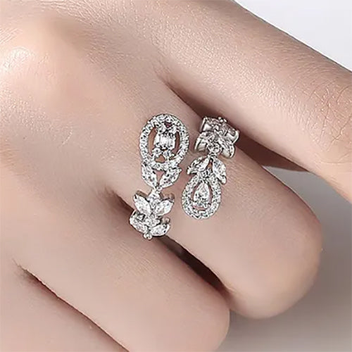 silver crystal adjustable jewellery ring nz