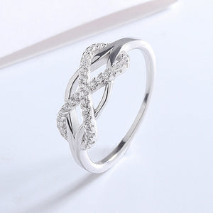 silver love knot infinity ring jewellery