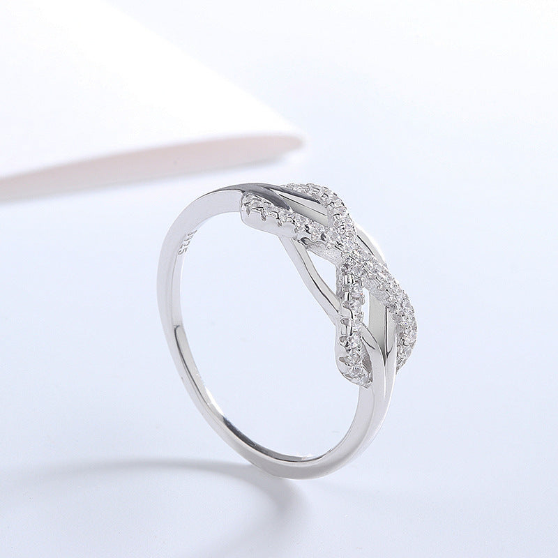 silver love knot infinity ring jewellery