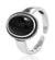 black onyx adjustable silver ring