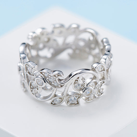 925 Sterling Silver dress ring with AAA CZ Diamonds 