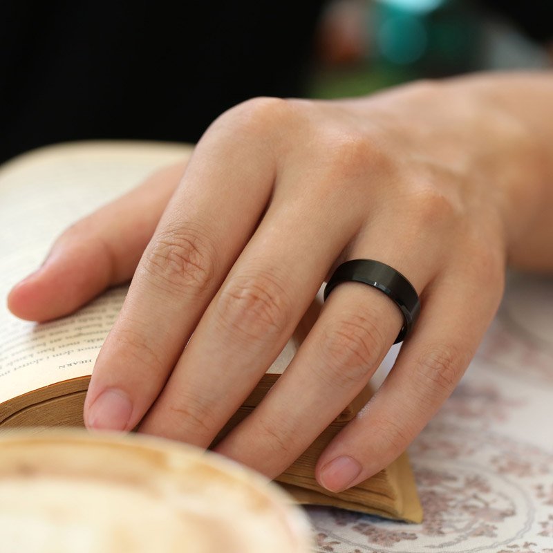 Black tungsten carbide ring