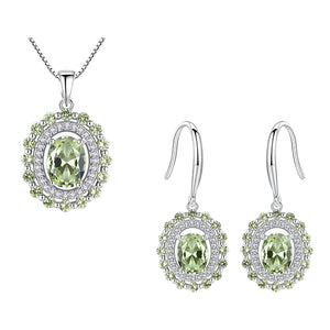 green crystal jewellery set gift for women