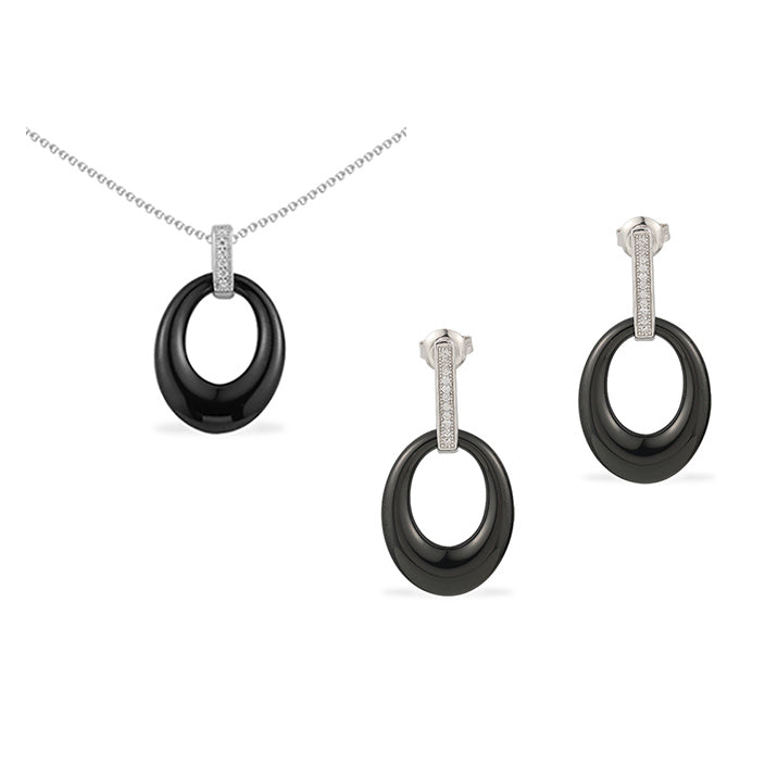 black and silver new zealand jewellery set
