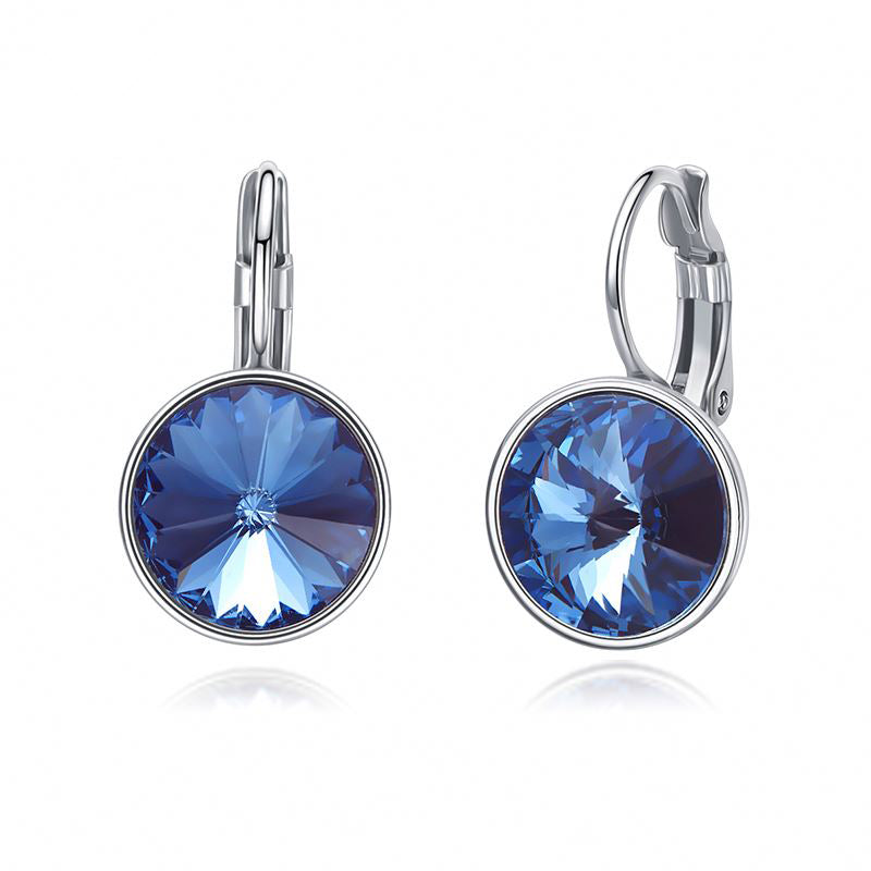silver swarovski crystal earrings