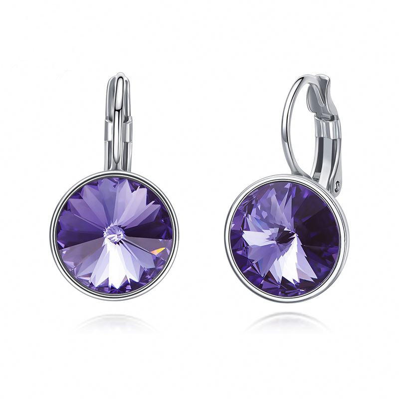 silver swarovski crystal earrings