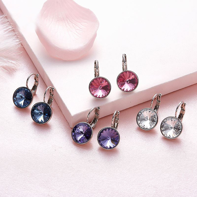 silver swarovski crystal earrings