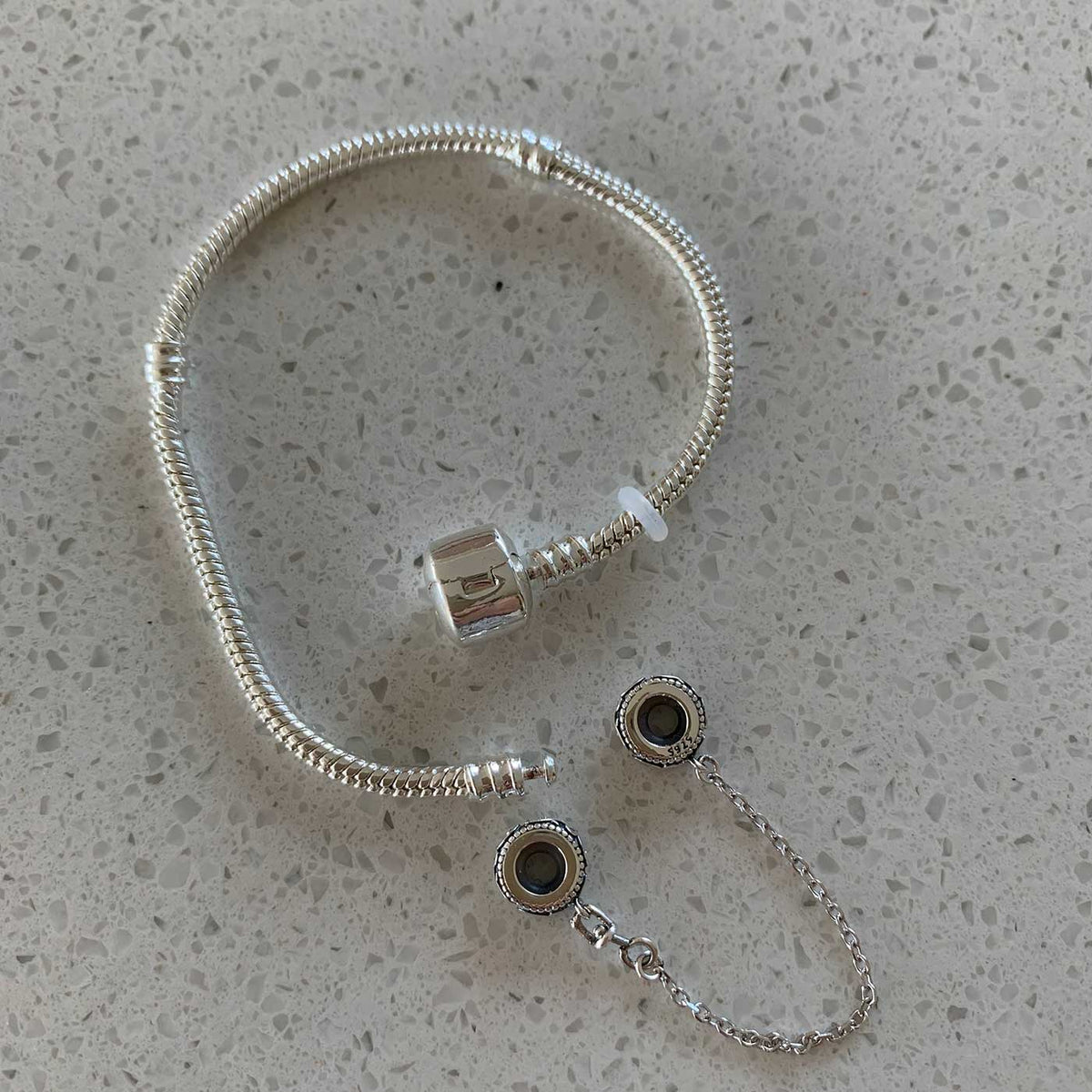 charm safety chain silver